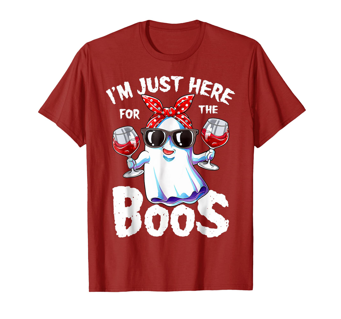 I'm Just Here for The Boos Halloween Women Ghost Cute Funny T-Shirt