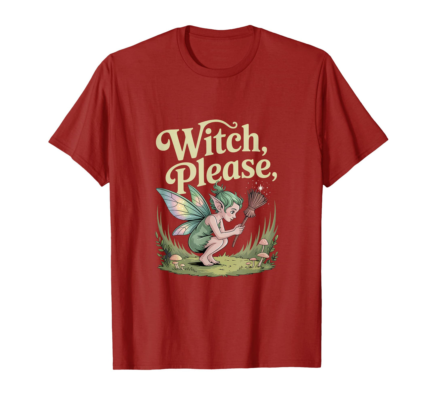 Witch Halloween Fairy Whimsy Magic Broomstick T-Shirt