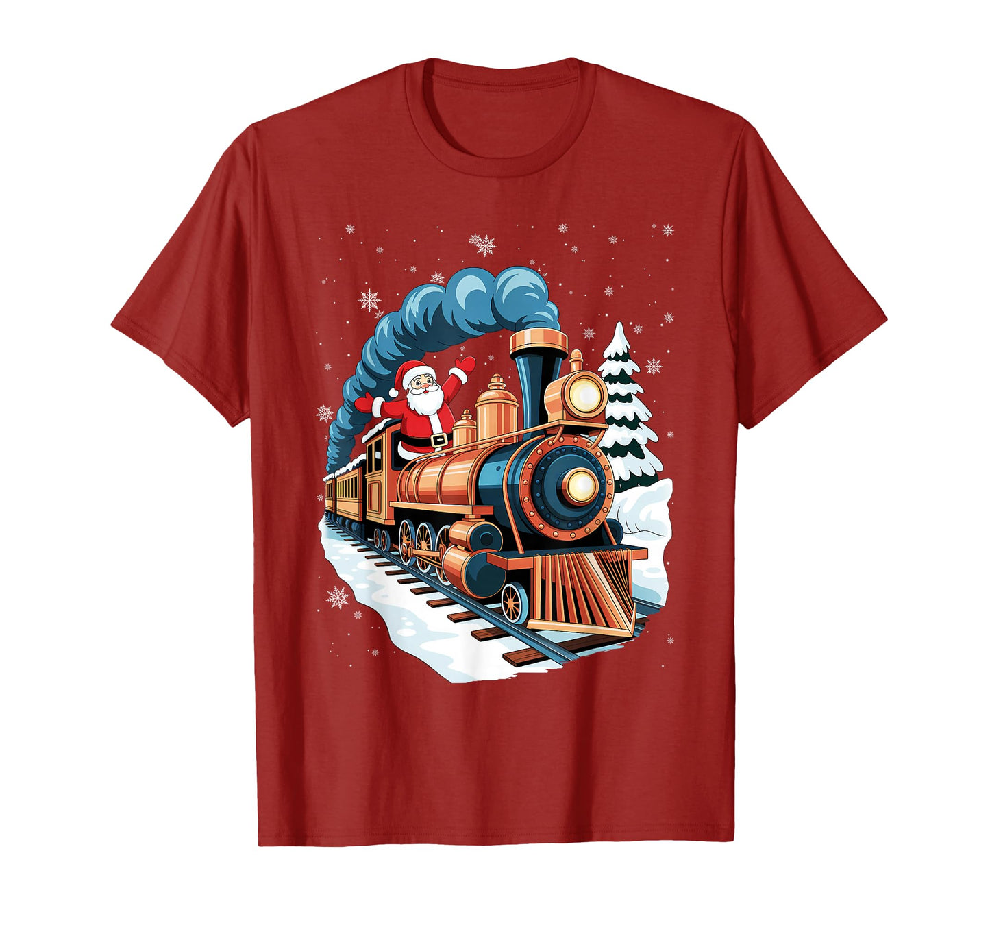 Locomotive Train Santa Hat Christmas Pajama Cool X-Mas T-Shirt