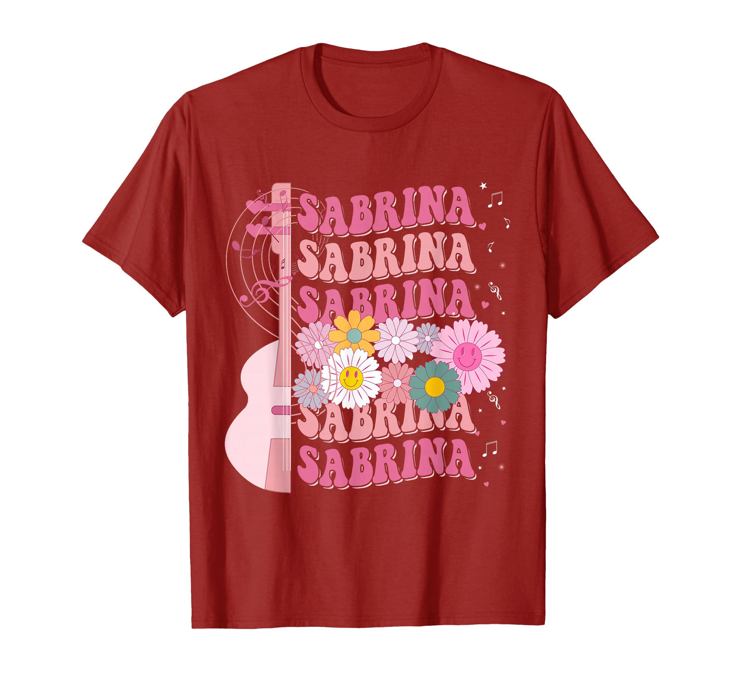 Girl Retro Sabrina Groovy Flower Name Personalized 80's T-Shirt
