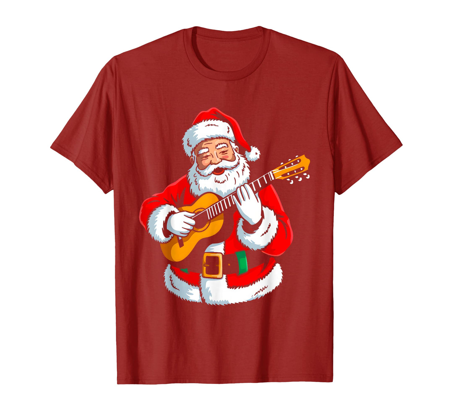 Santa Playing Guitar Classic Xmas Vibes Funny Christmas Pjs T-Shirt