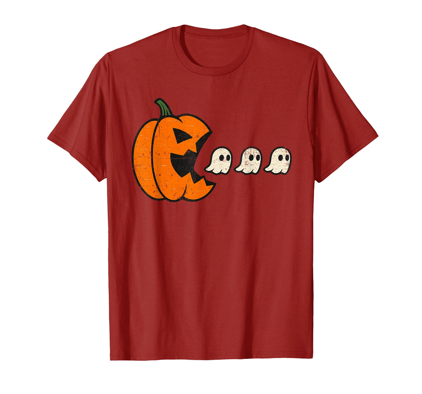 Halloween Gamer Pumpkin Eating Ghost Costume Men Boys Kids T-Shirt