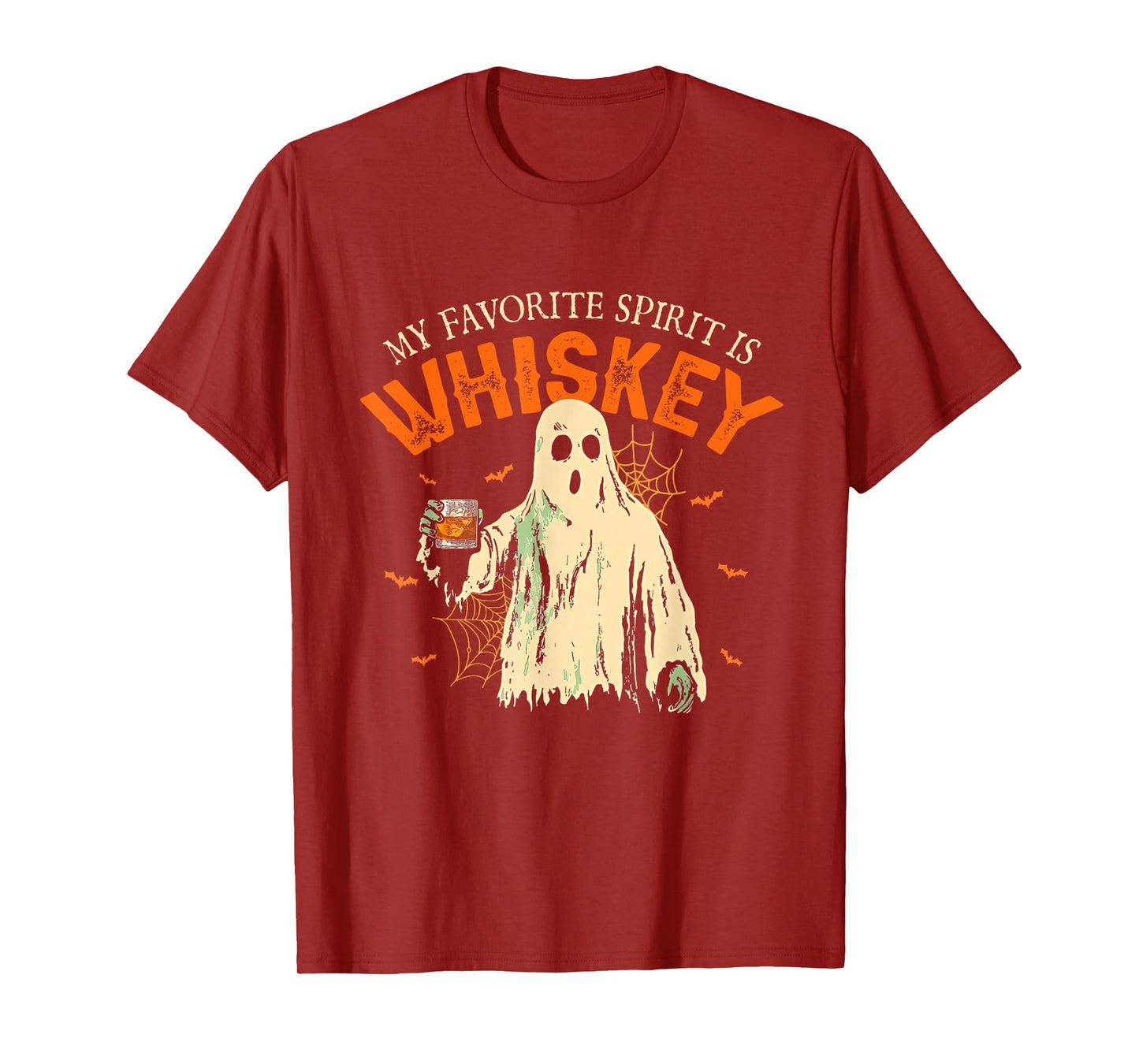 My Favorite Spirit Is Whiskey Funny Ghost Halloween Costume T-Shirt