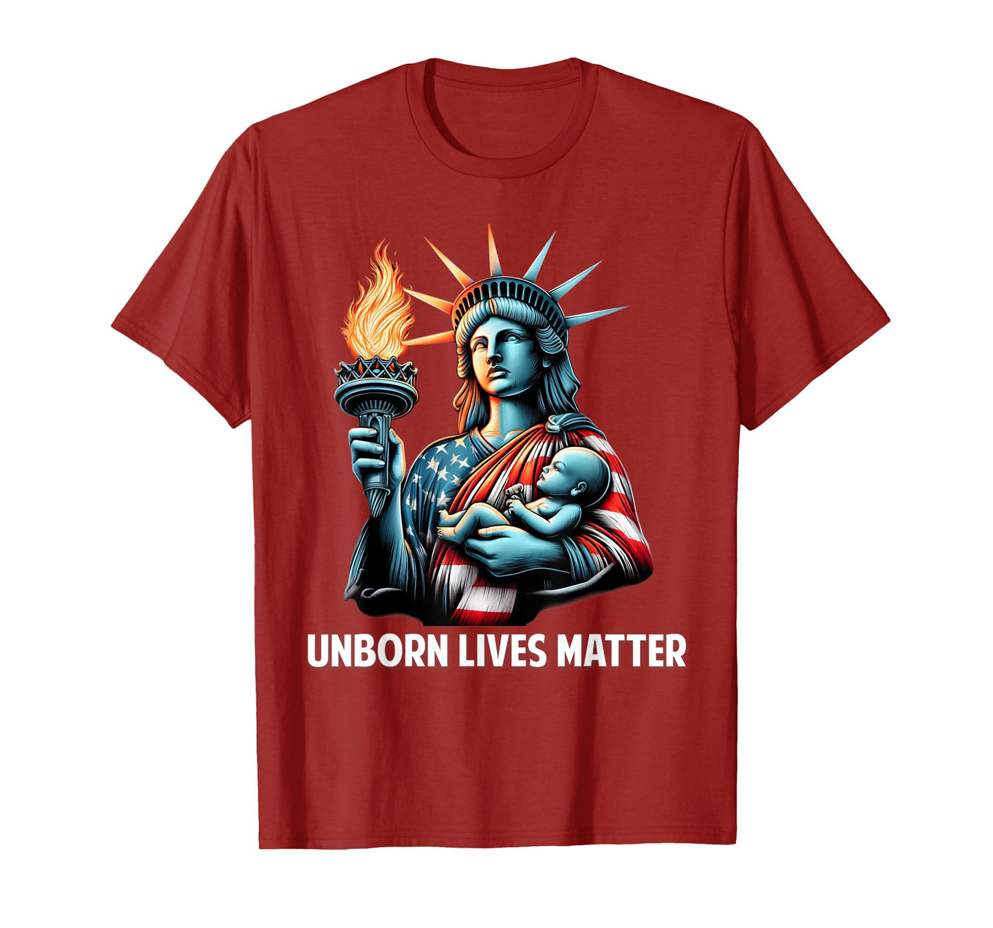 Patriotic American Unborn Lives Matter Pro-Life Catholic T-Shirt for Women Men