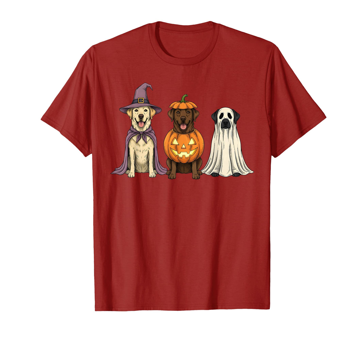Spooky Ghost Labrador Retriever Pumpkin Halloween Dog Lover T-Shirt