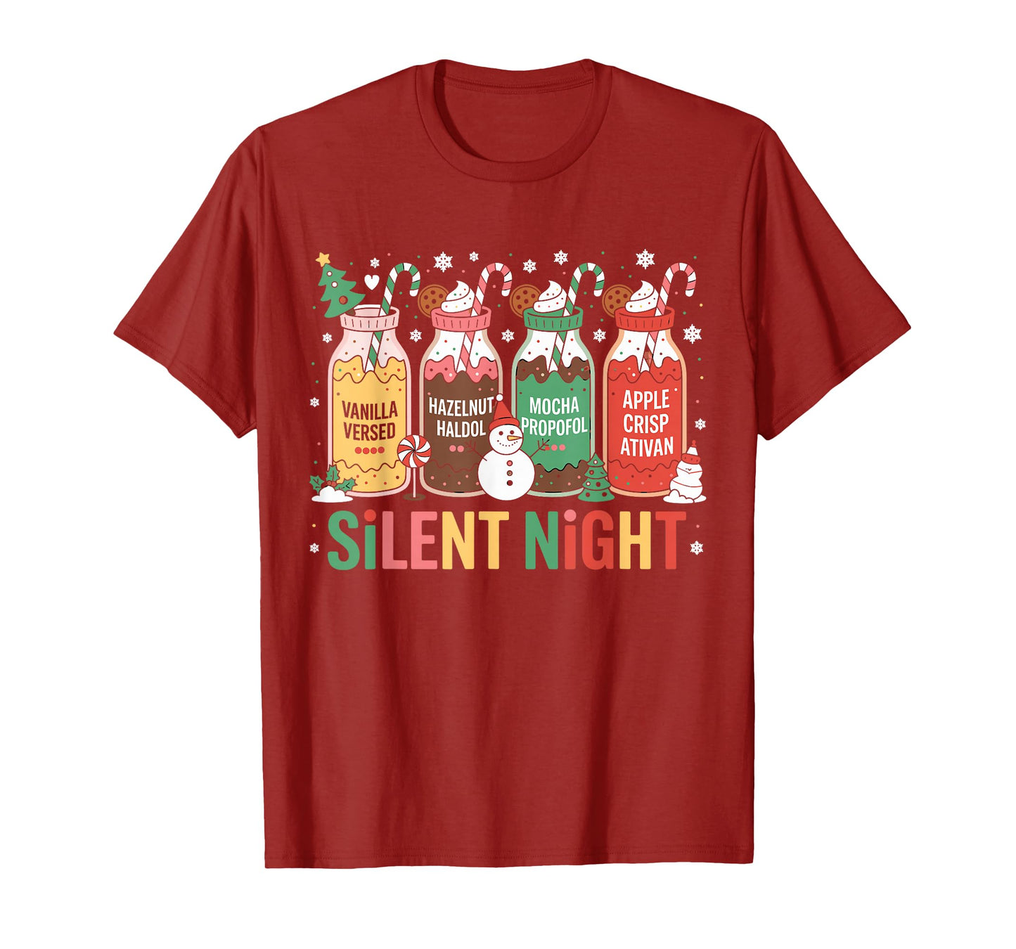 Funny Santa Propofol Silent Night ICU Nurses Merry Christmas T-Shirt
