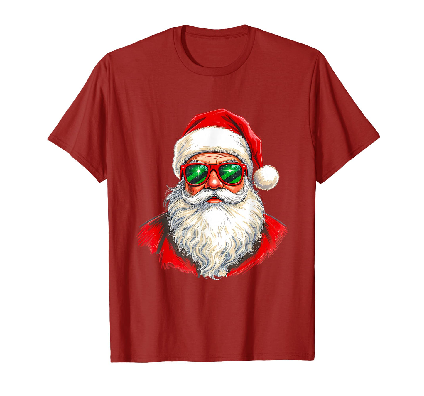 Cool Santa Claus Face Retro Sunglasses Christmas Men Boys T-Shirt