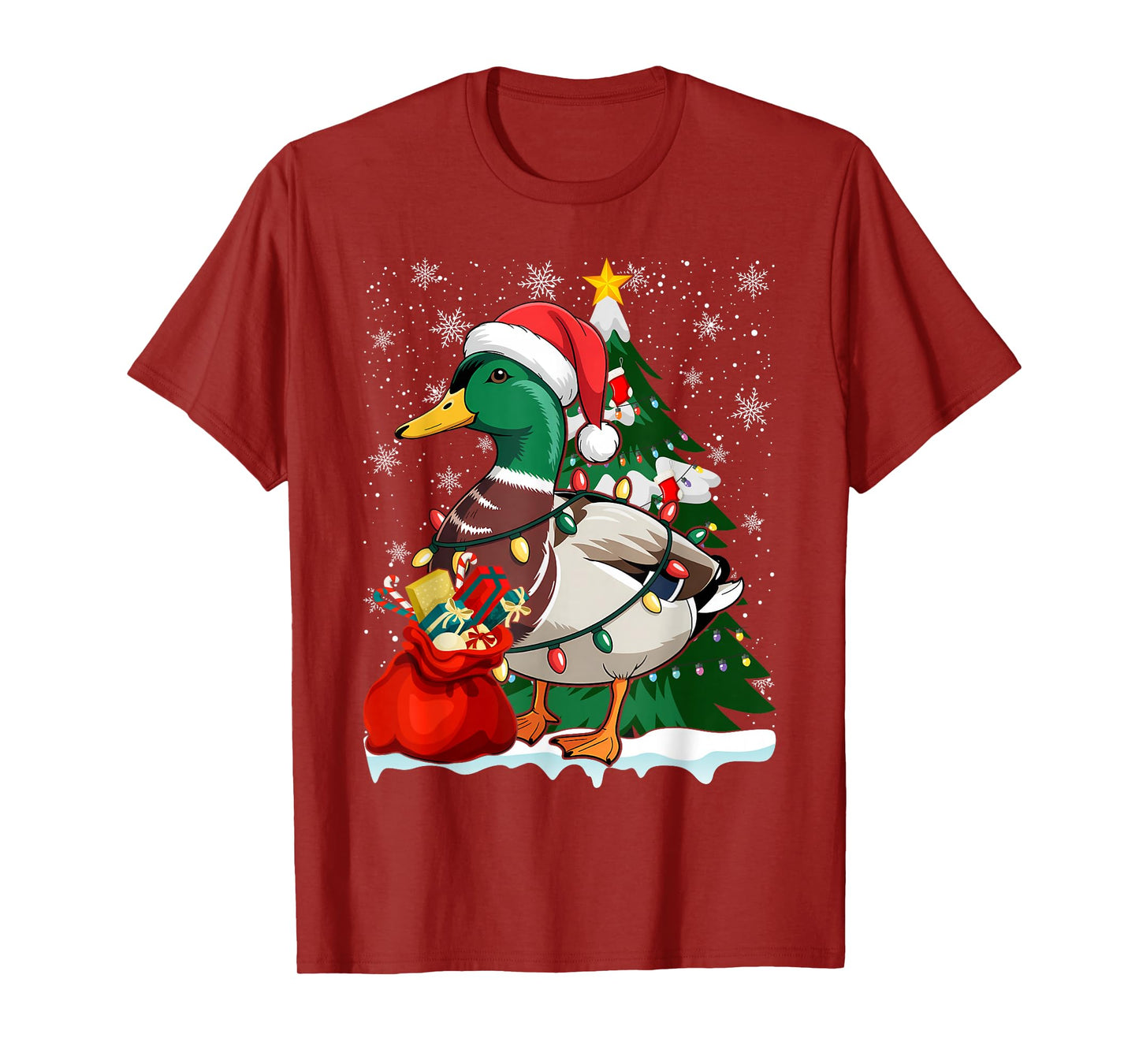 Christmas Duck Winter Holiday Santa T-Shirt