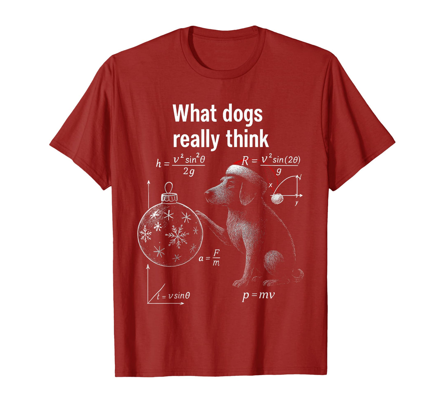 Funny Tennessee Dog Physics Science Humor Christmas T-Shirt