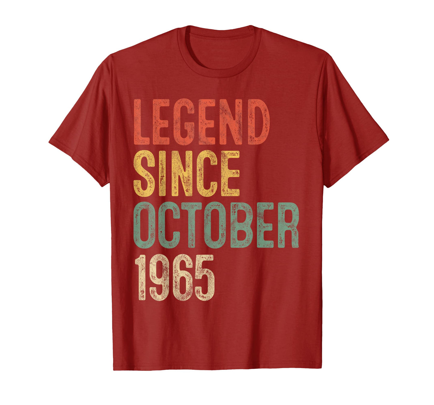 Legend October 1965 60th Birthday Men Women 60 Year Old T-Shirt