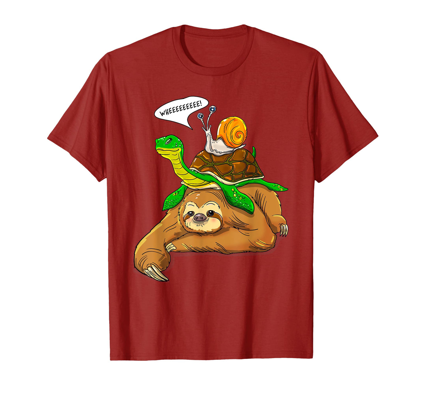 Sloth Turtle Snail Funny Humor Cute Animal Lover T-Shirt