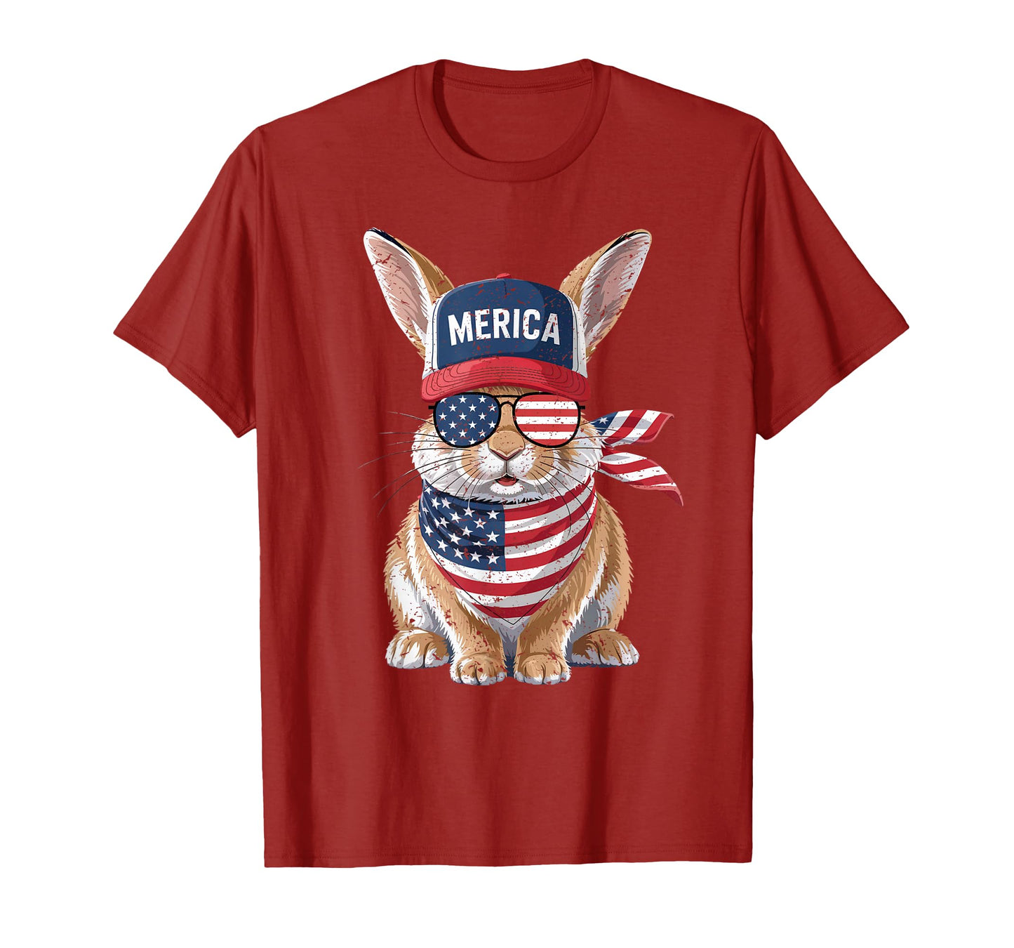 Rabbit 4th of July US American Flag Patriotic Bunny T-Shirt