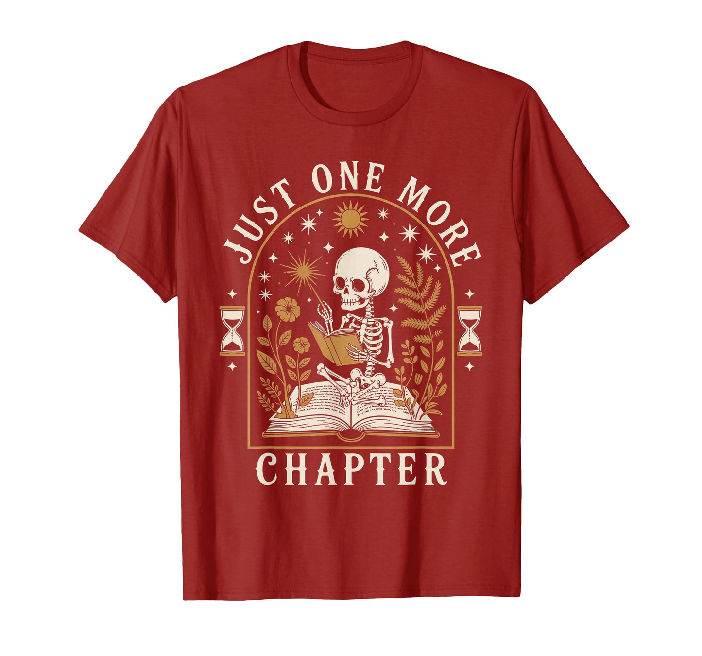 Just One More Chapter Vintage Skeleton Reading Book Reader T-Shirt