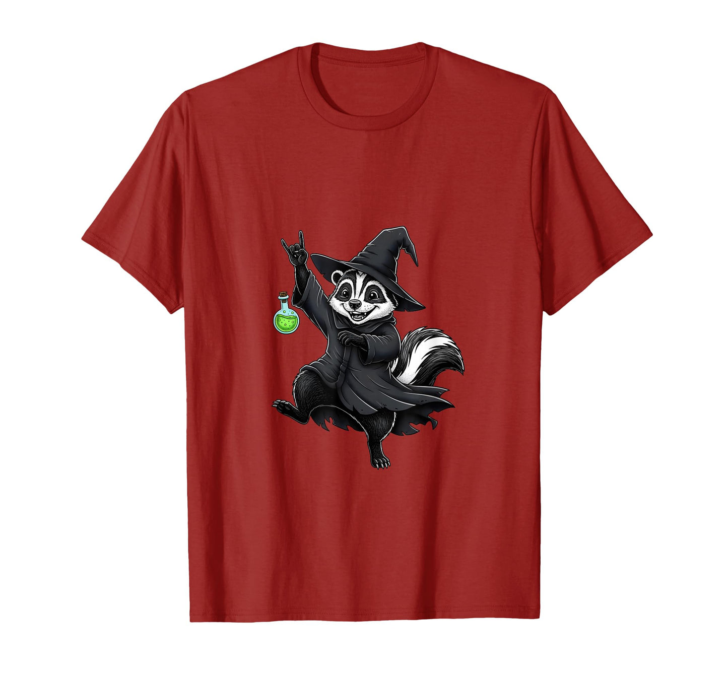 Cute Skunk Wizard Funny Halloween Magic Potion Costume T-Shirt