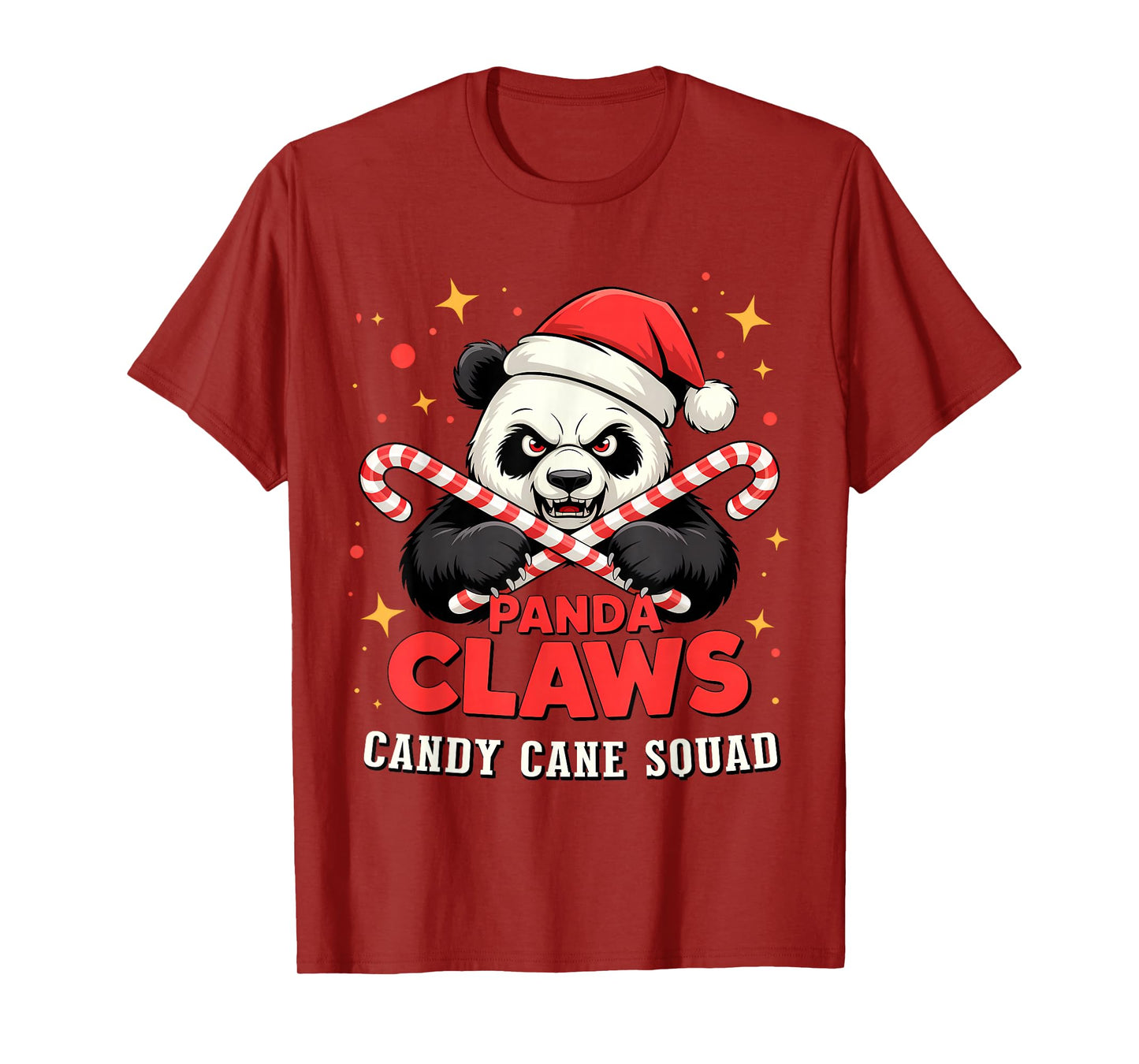 Panda Claws – Candy Cane Squad Christmas T-Shirt