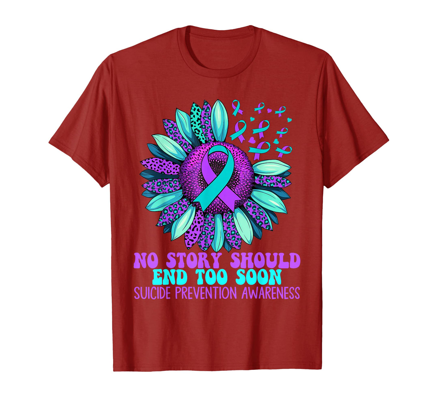 Vintage Sunflower Suicide Prevention Awareness Men Women T-Shirt