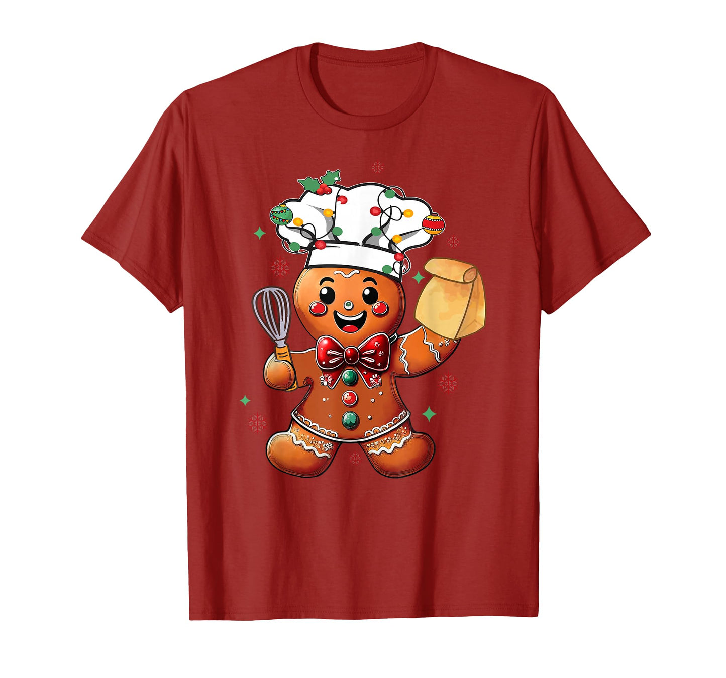 Cute Gingerbread Man Baker Funny Christmas Chef Bake Cookies T-Shirt