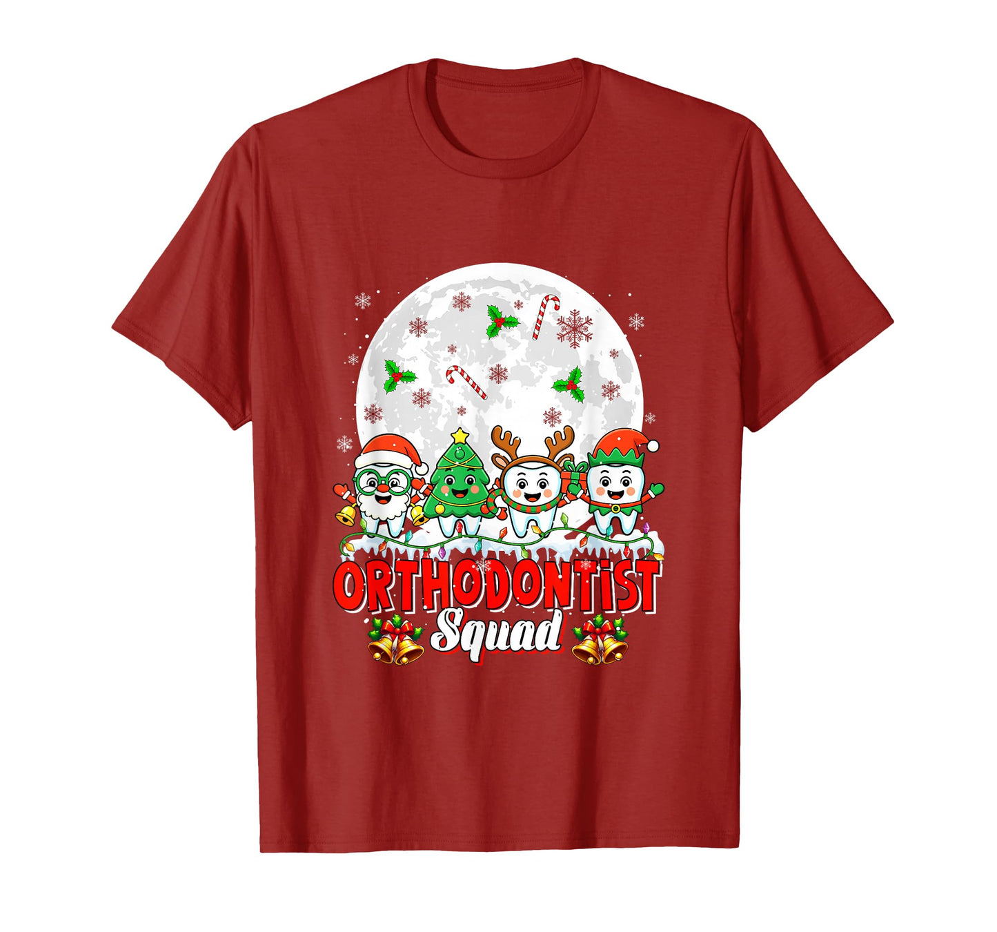 Orthodontist Squad Santa Reindeer Xmas Tree Teeth Dentist T-Shirt