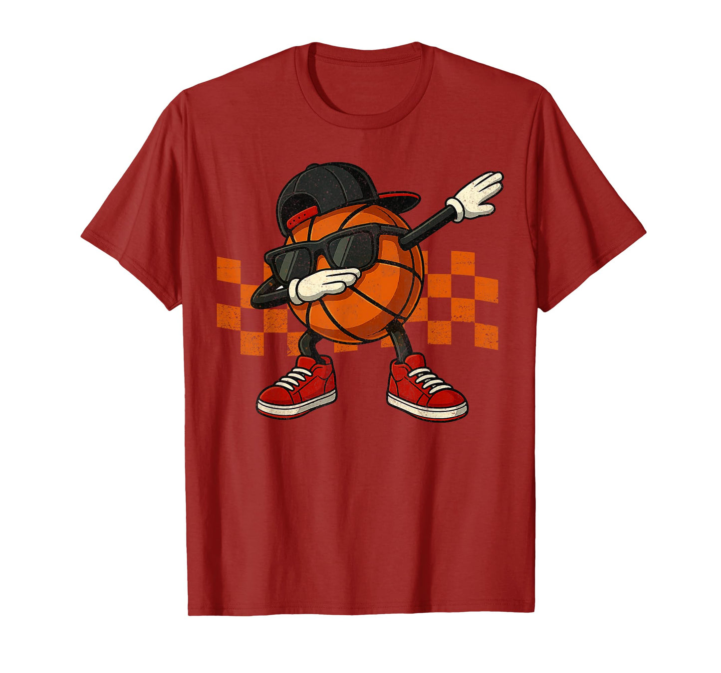 Dabbing Basketball Vintage Retro Ball Sunglasses T-Shirt