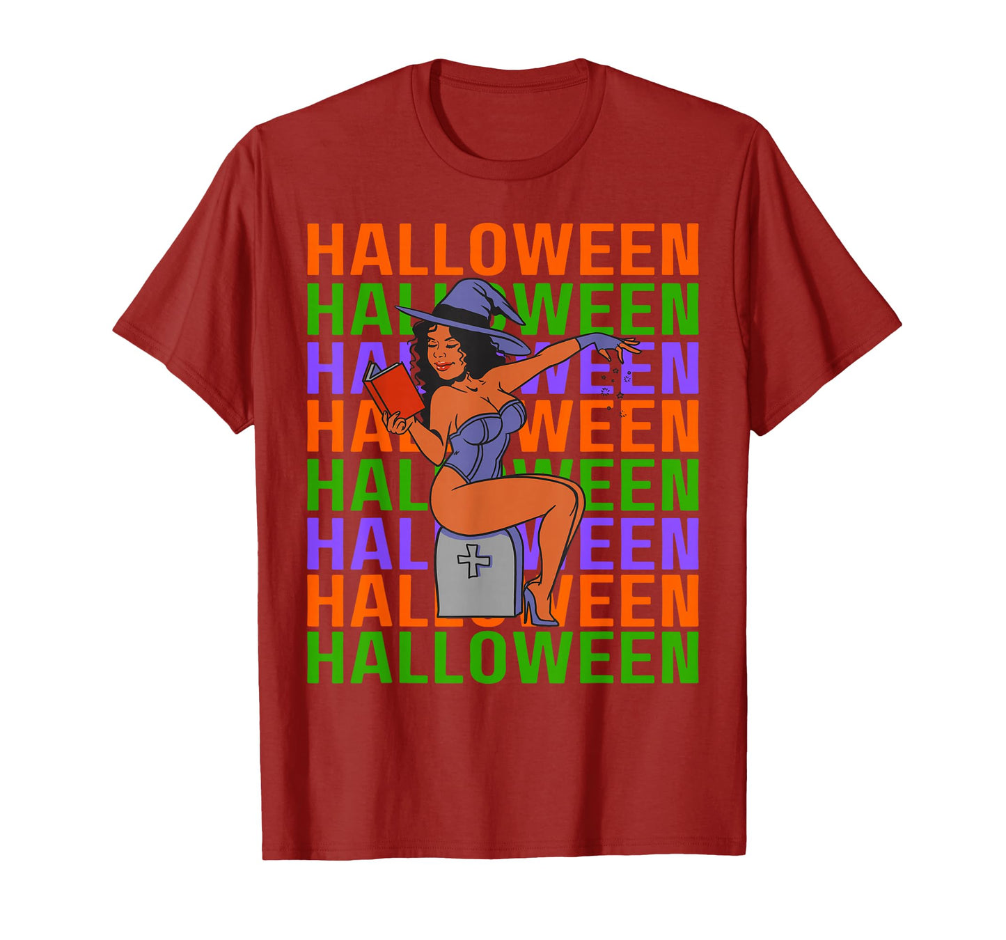 Funny Melanin Halloween Black Girl Magic Scary Blood Costume T-Shirt