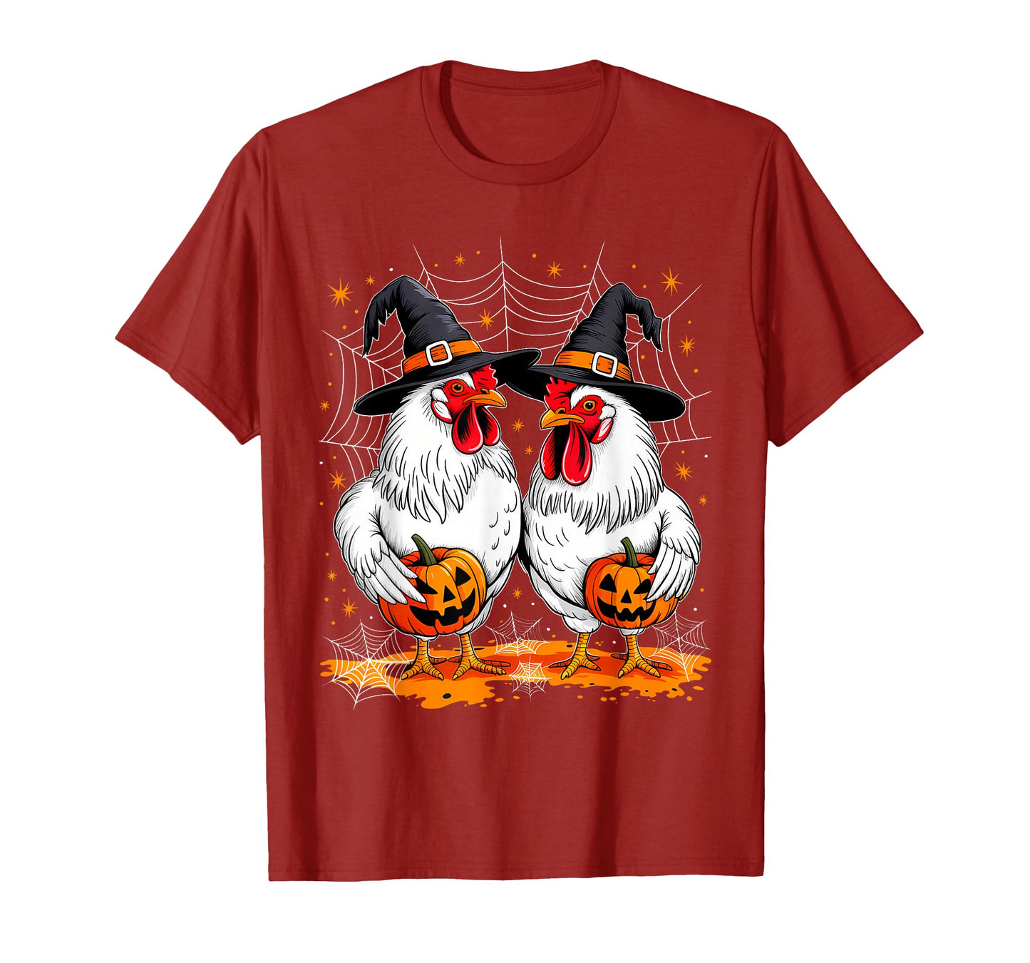 Funny Chickens Roosters Witches Halloween Costume Spooky T-Shirt