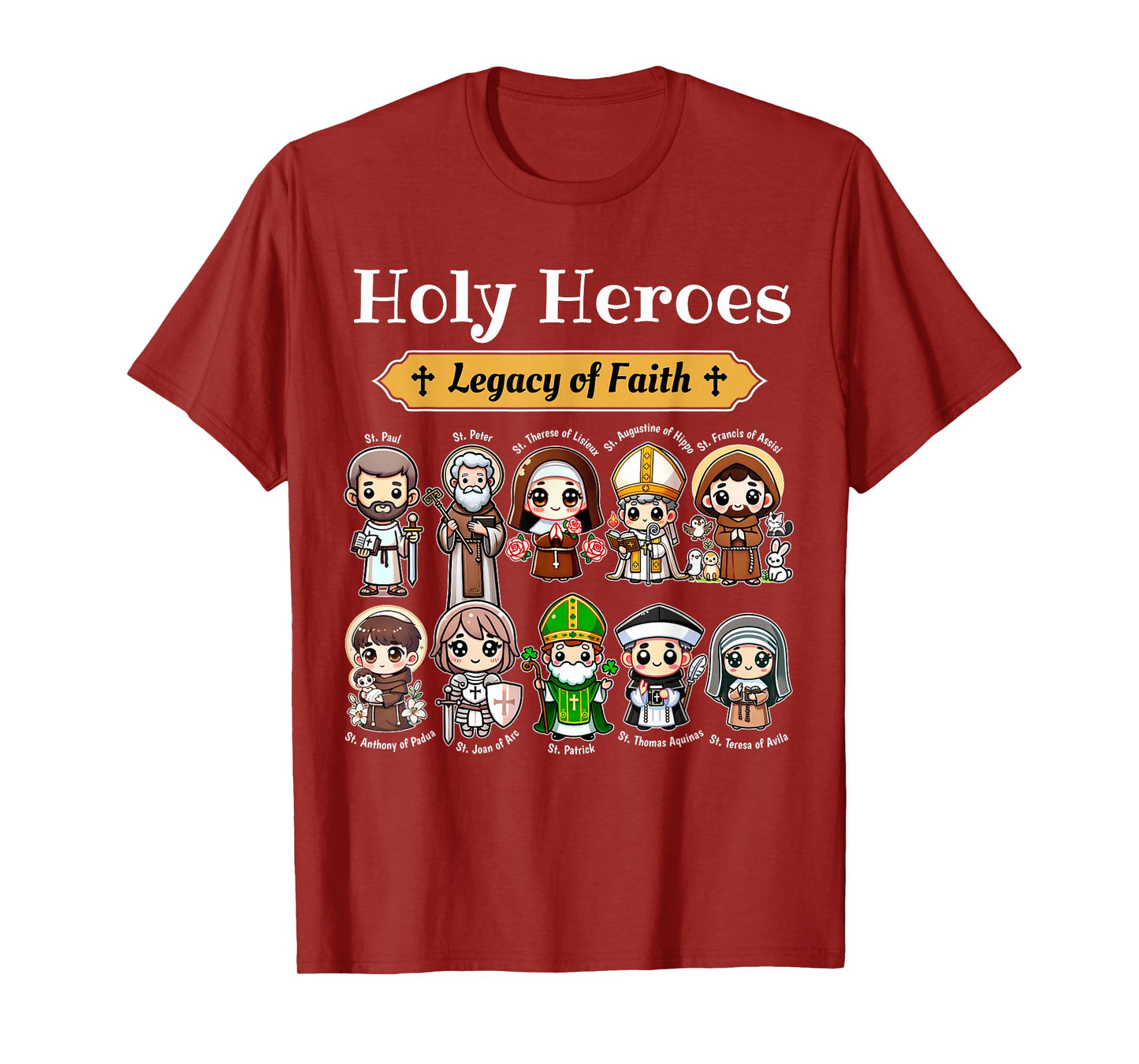 Holy Heroes Legacy of Faith Catholic Saints Collection kids T-Shirt