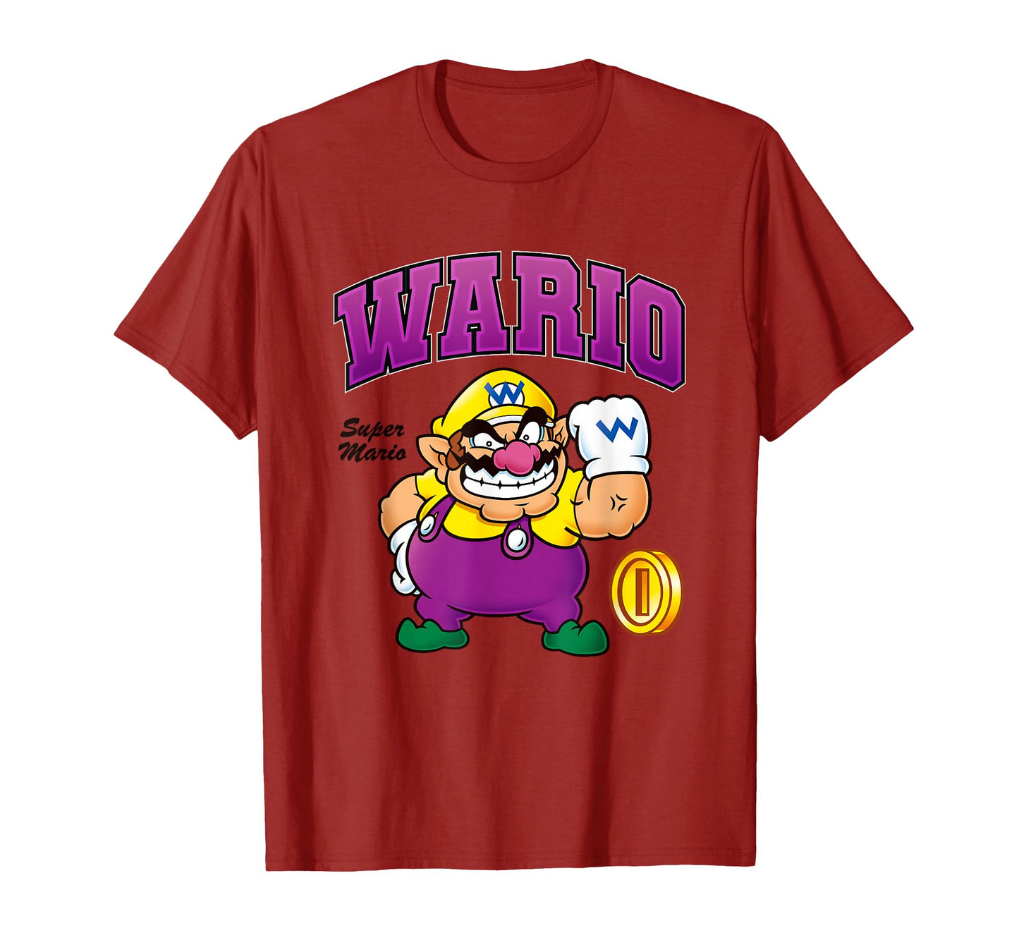 Super Mario Bros Wario Big Character Portrait T-Shirt