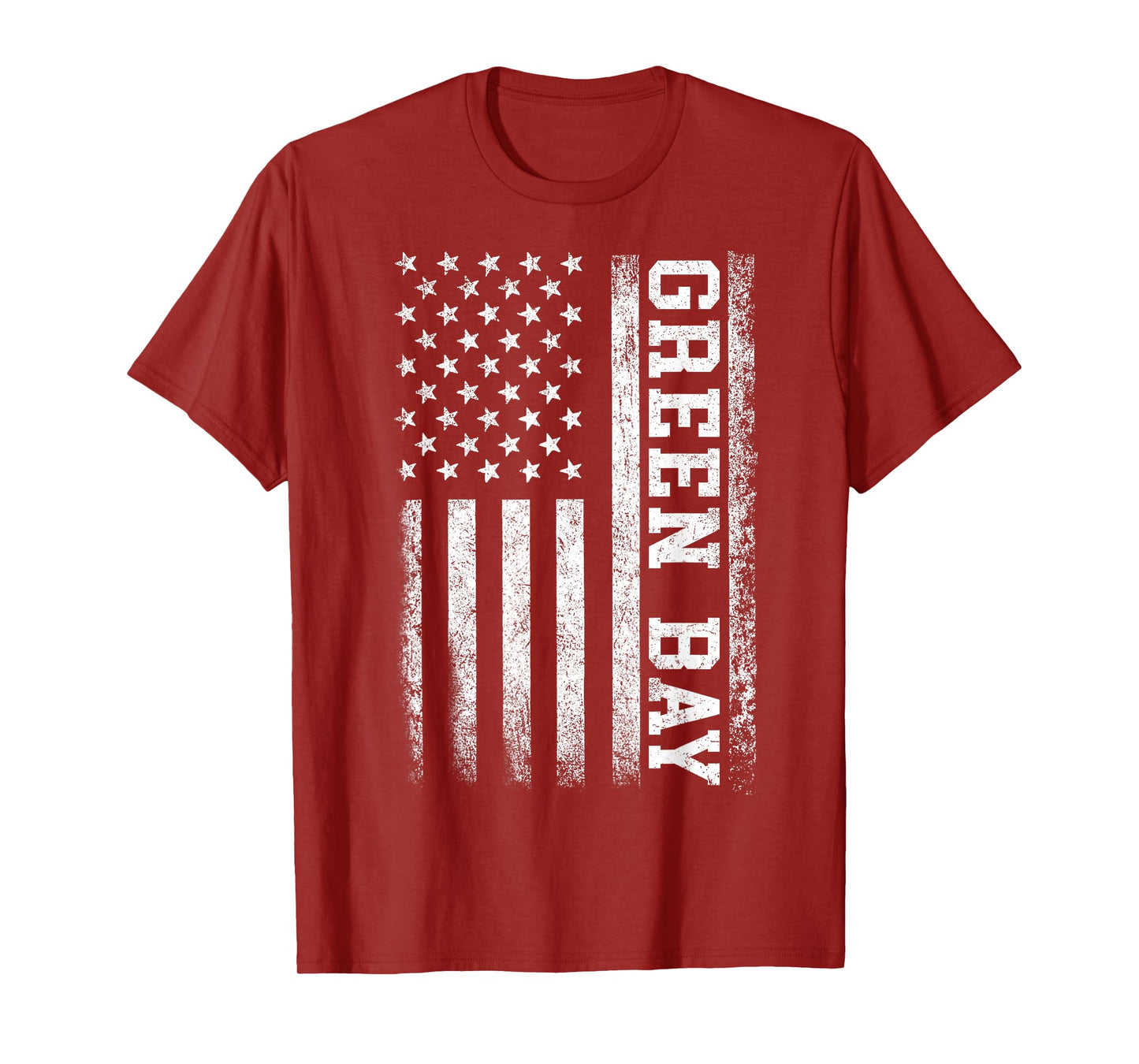 Green Bay US Flag Men Women Vintage T-Shirt