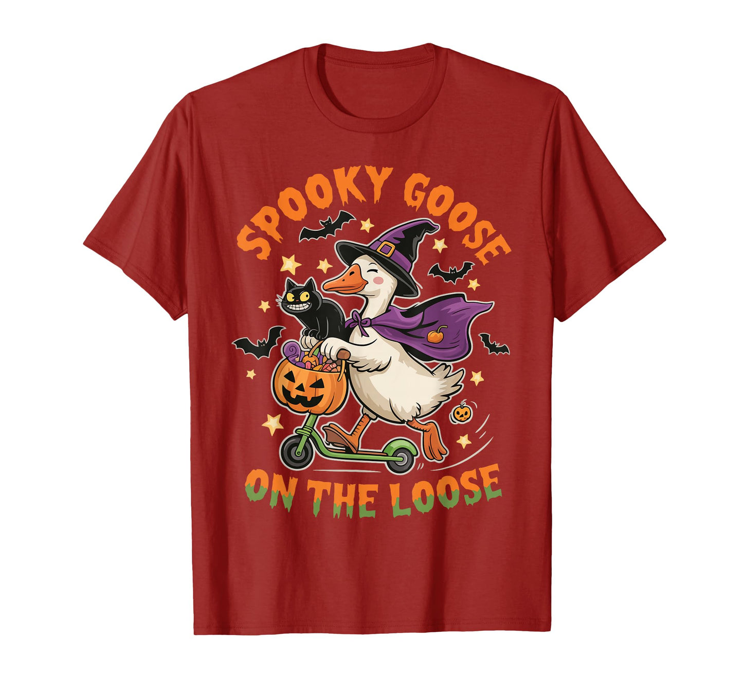 Spooky Goose On The Loose Funny Halloween Men Women Kids T-Shirt