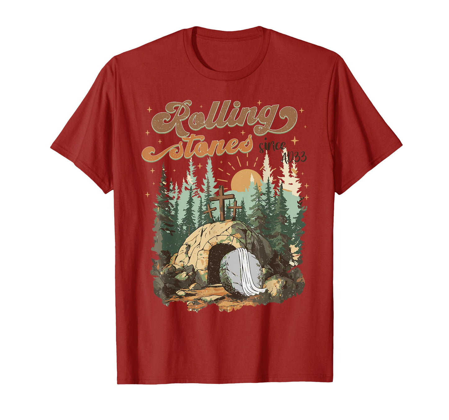 The Stone Was Rolled Away He Is Alive Retro Christian Easter T-Shirt
