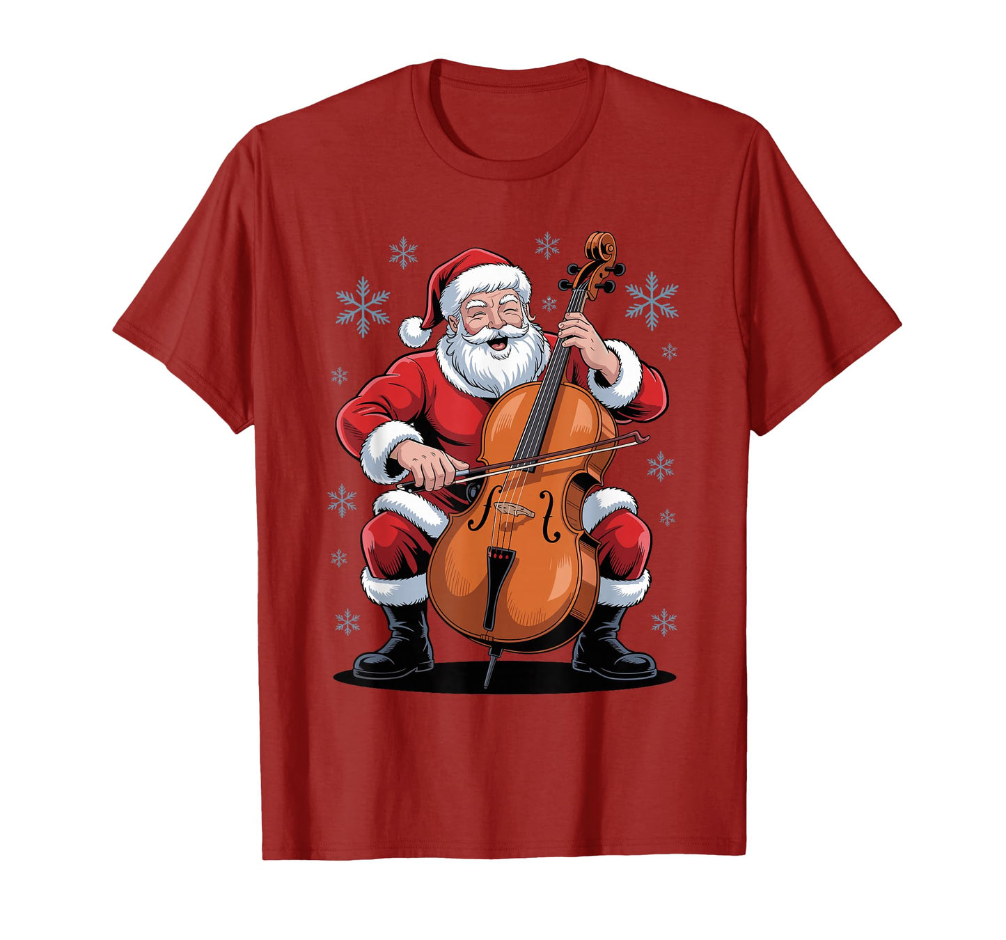Santa Playing Cello Funny Holiday Chrismas Xmas Pajama T-Shirt