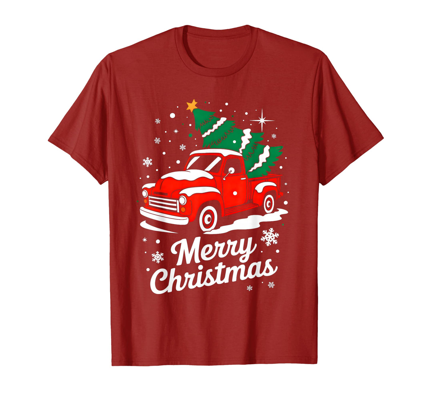 Merry Christmas Red Truck Family Matching Christmas Pajama T-Shirt