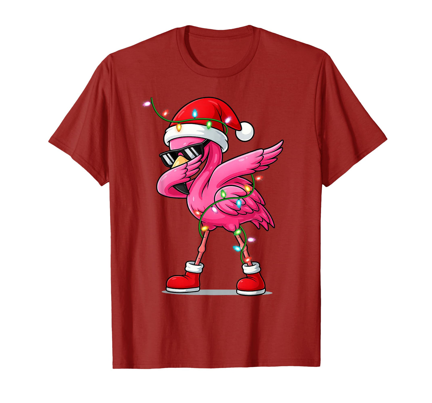 Dabbing Flamingo Squad Christmas Tee Santa Claus Xmas Gifts T-Shirt
