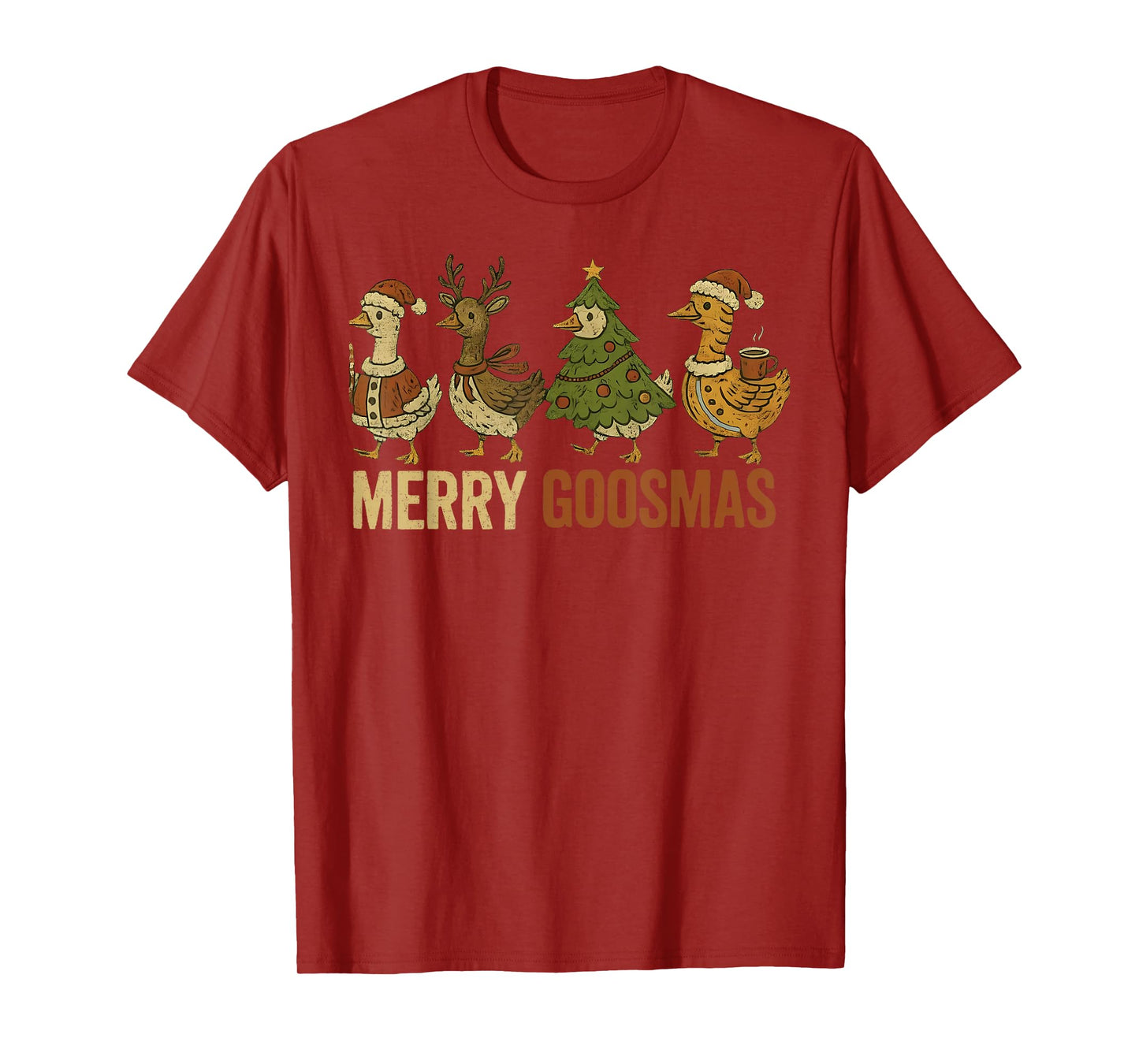 Merry Goosmas Duck Christmas Santa Reindeer Xmas Matching T-Shirt