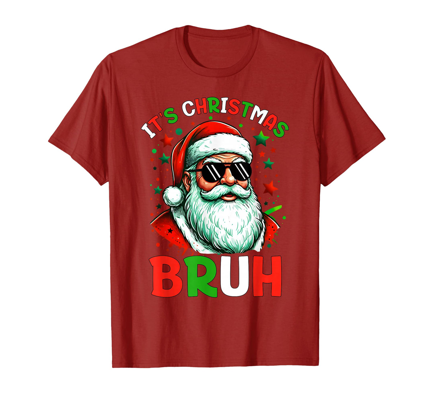 Bruh Christmas Teens Boys Kids Christmas Santa Cluas T-Shirt