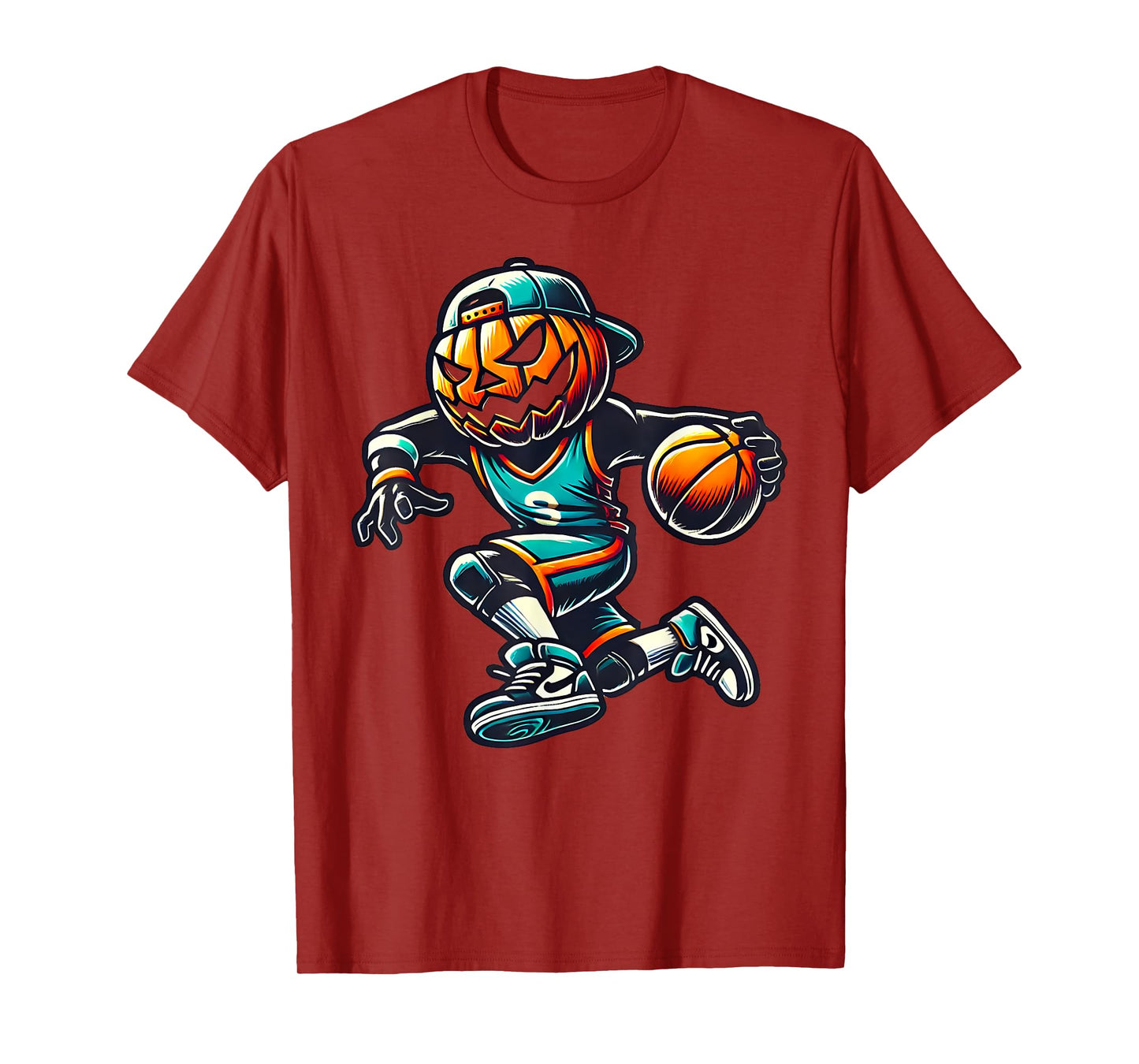 Jack O Lantern Basketball Sport Team Pumpkin Funny Halloween T-Shirt
