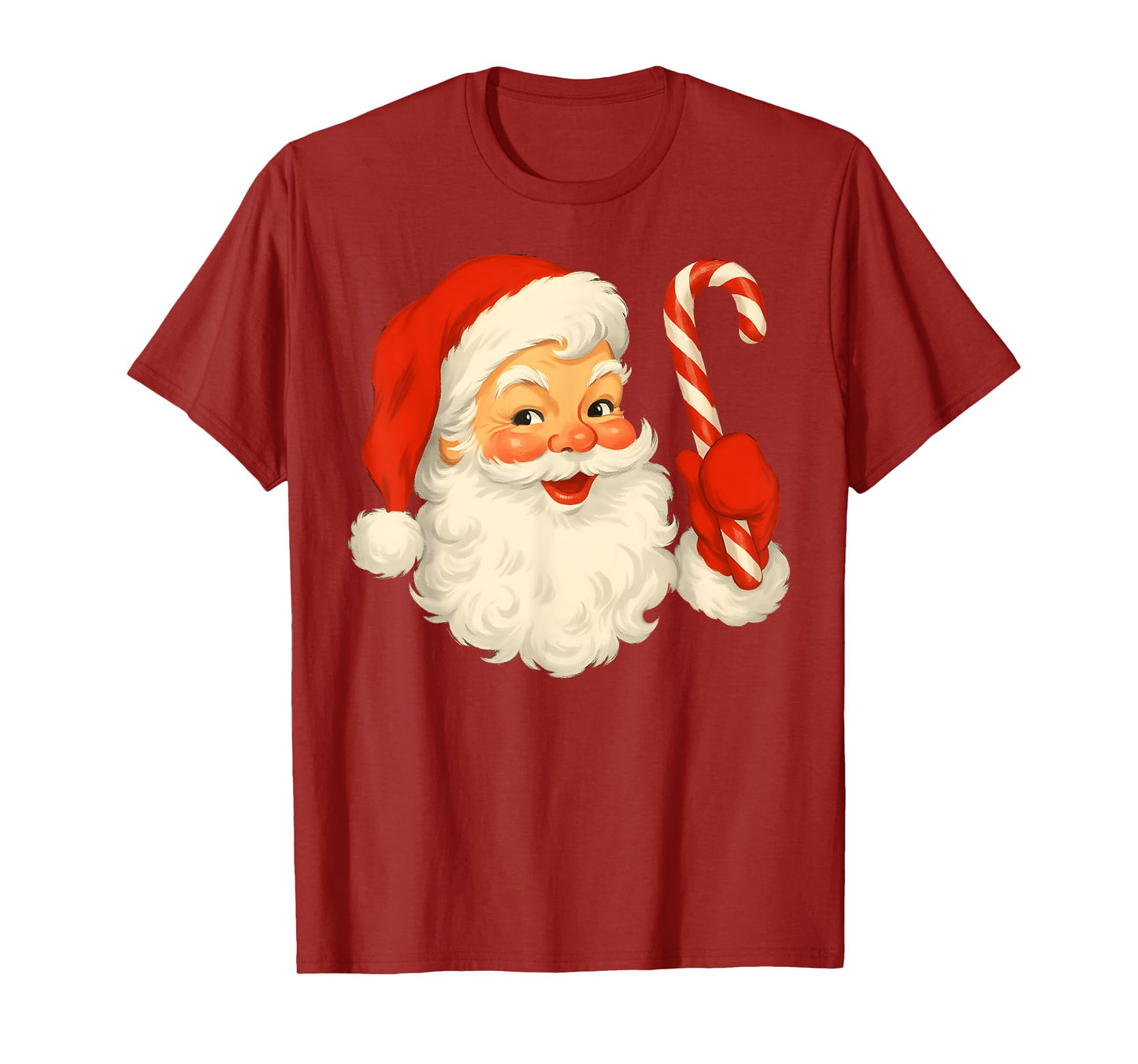 Vintage Retro Jolly Santa Claus Face Christmas Pajamas T-Shirt