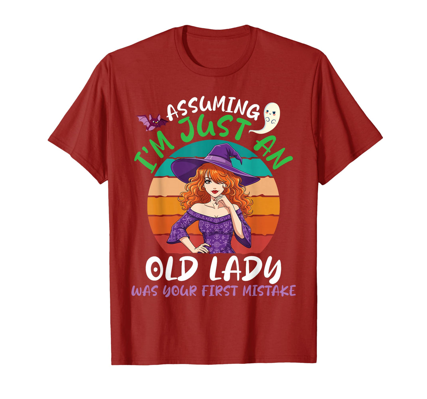Assuming I'm Just an Old Lady Witch Halloween Vintage Funny T-Shirt
