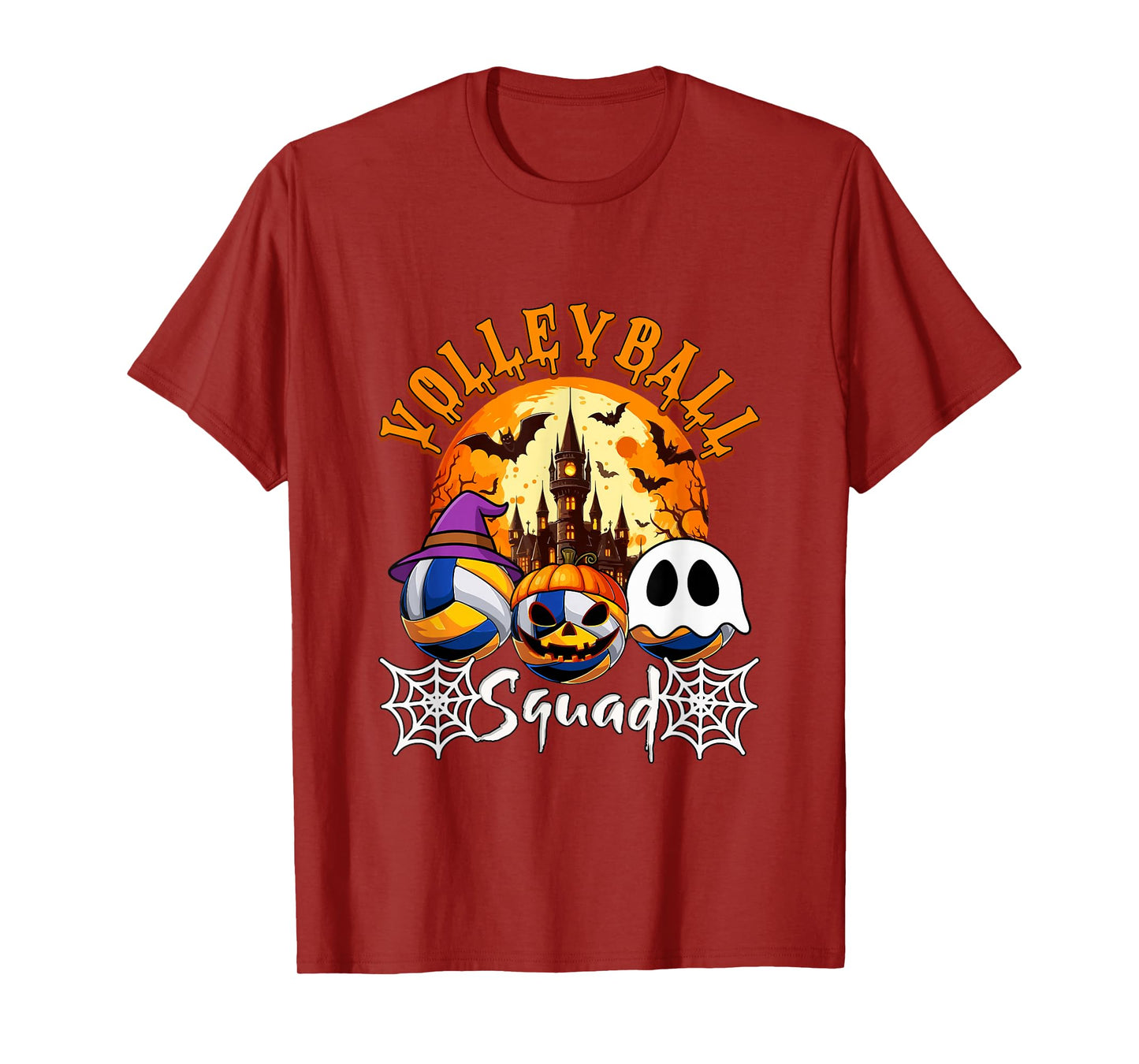 Volleyball Squad Halloween Three Horror Balls Costume Player T-Shirt