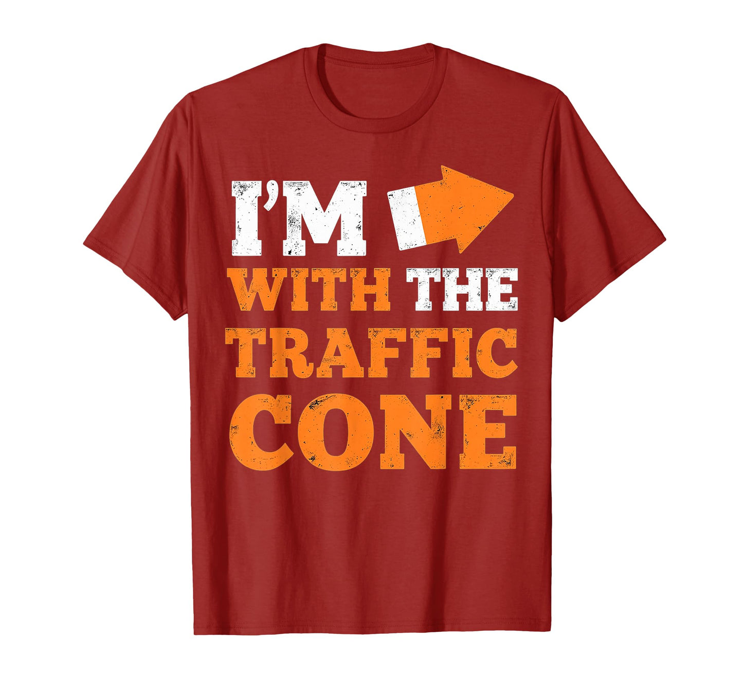 I'm With The Traffic Cone Funny Halloween Couple T-Shirt
