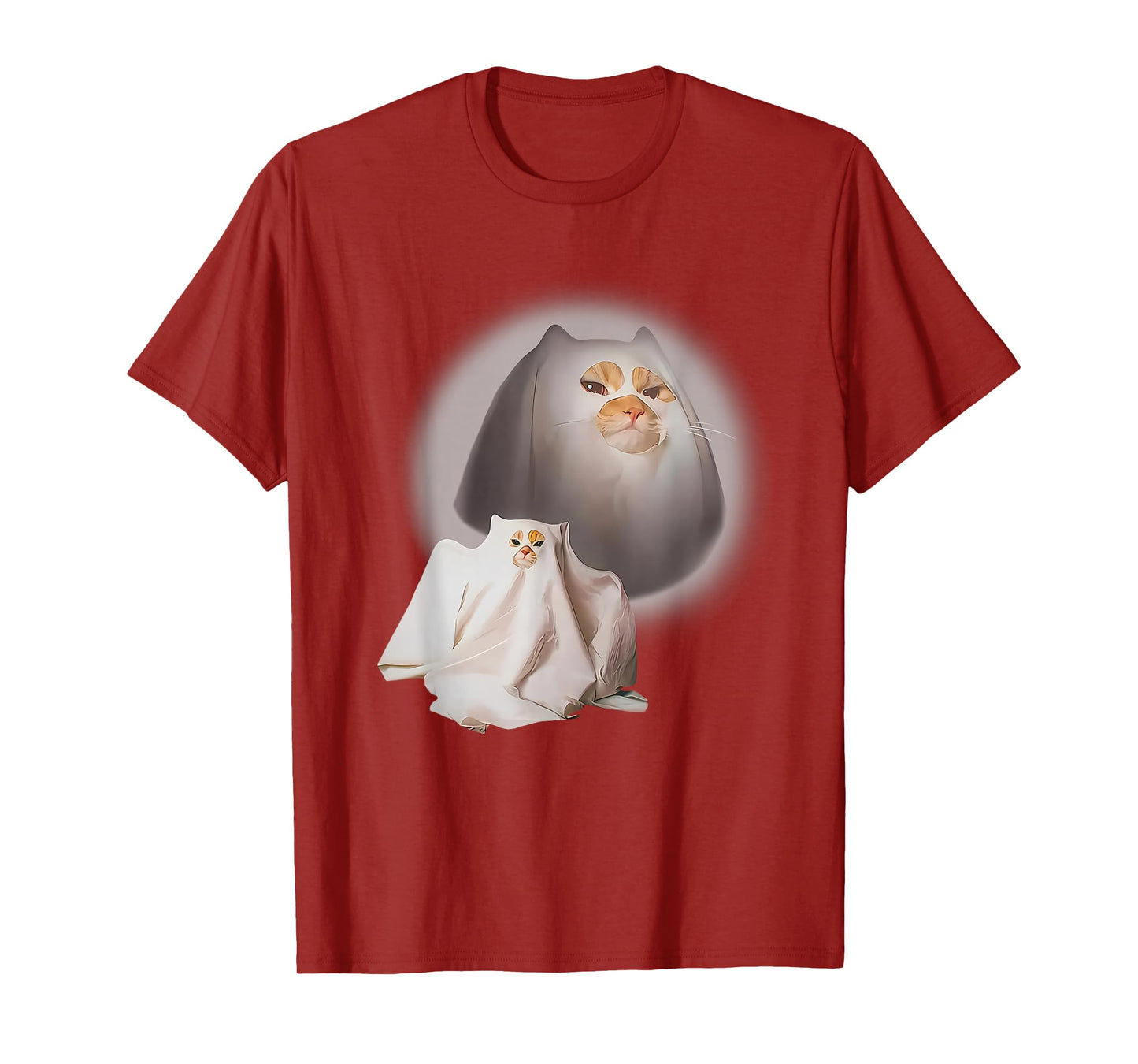 Ghost Cat Meme Funny Halloween Men Women Kids T-Shirt