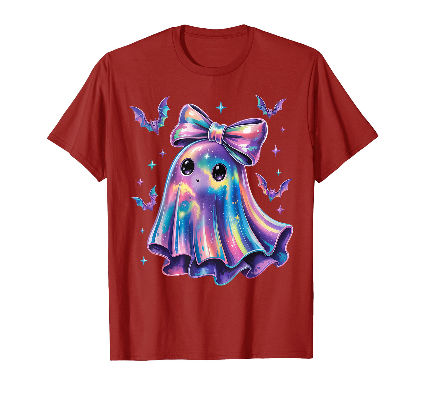 Cute Ghost Coquette Bow Halloween Spooky Season Girl Women T-Shirt