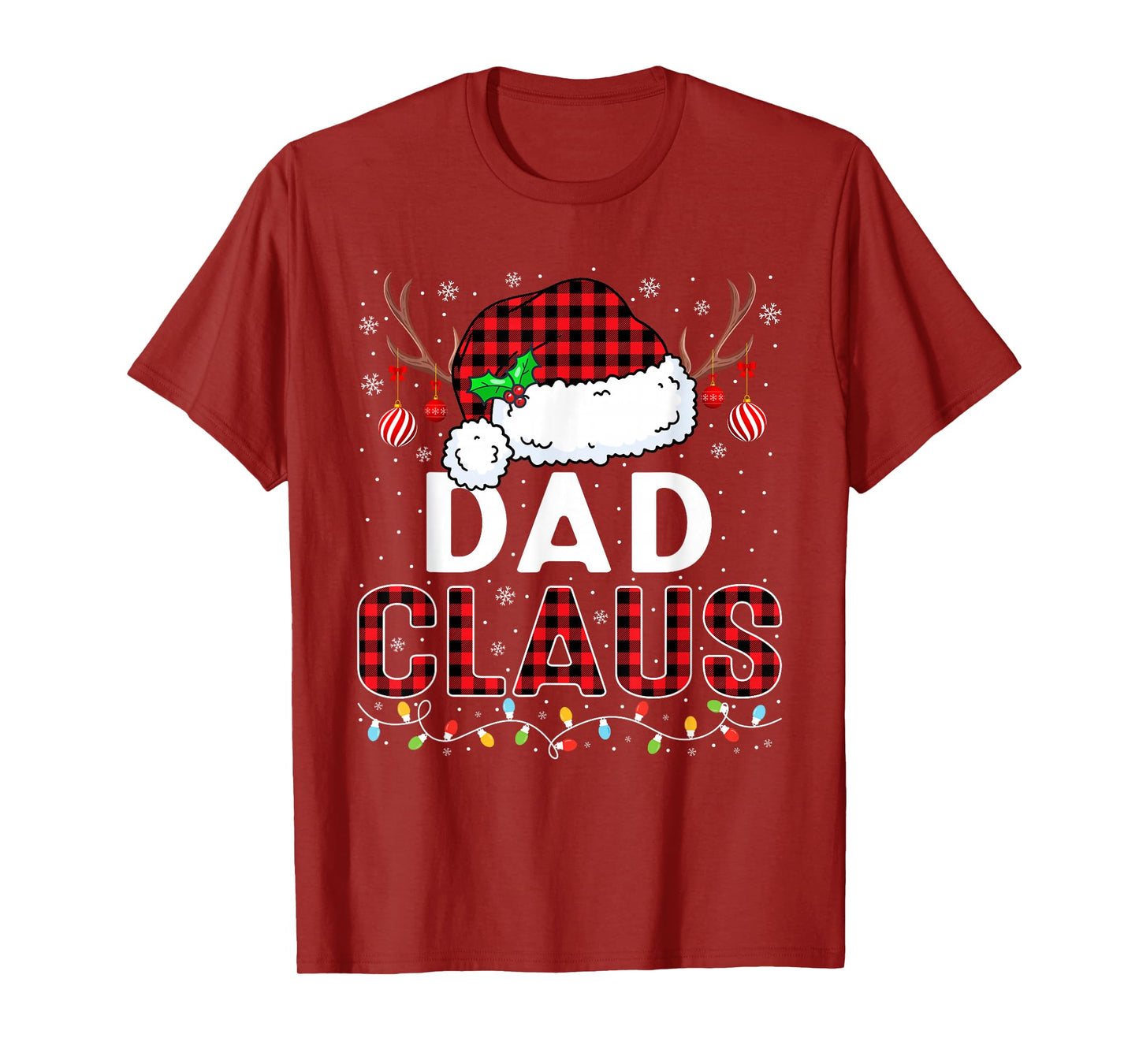 Christmas Lights Dad Claus Family Matching Xmas Pajama T-Shirt