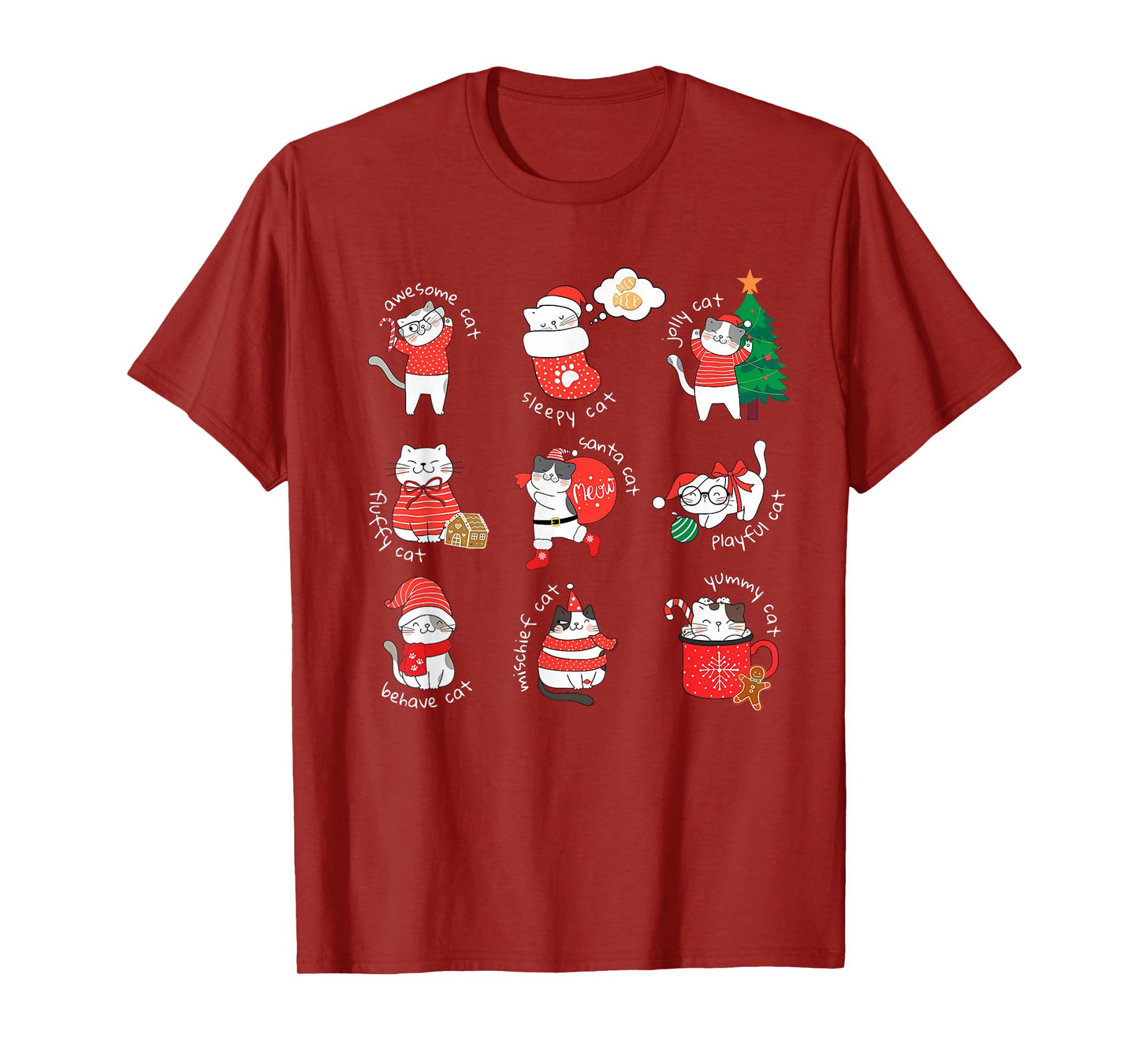 Funny Christmas Cats Dressed in Holidays for Everyone T-Shirt