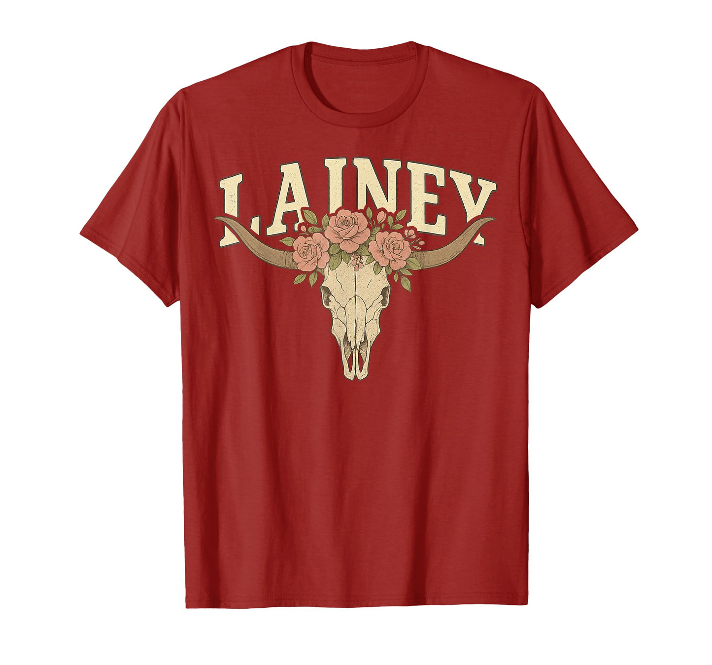 Lainey Name Bull Skull Apparel for Men Women Kid Boy Girl T-Shirt