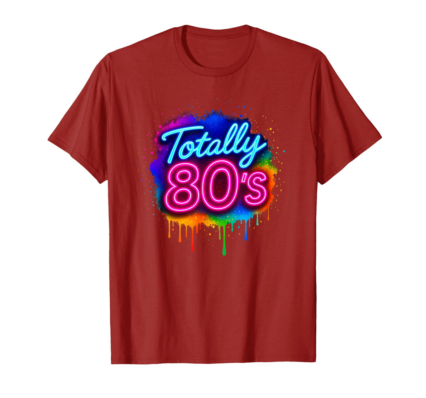 1980's Colorful Totally 80's Funny Retro 80 Rave Theme Party T-Shirt