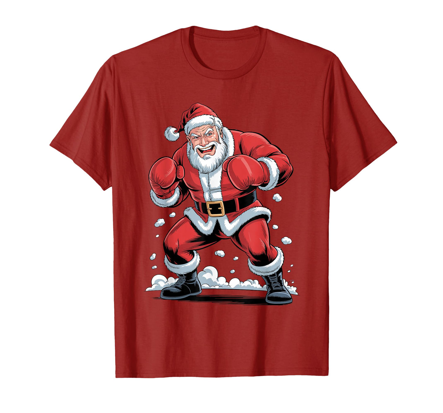 Santa Boxing Funny Sports Christmas Boxer Holiday Xmas T-Shirt