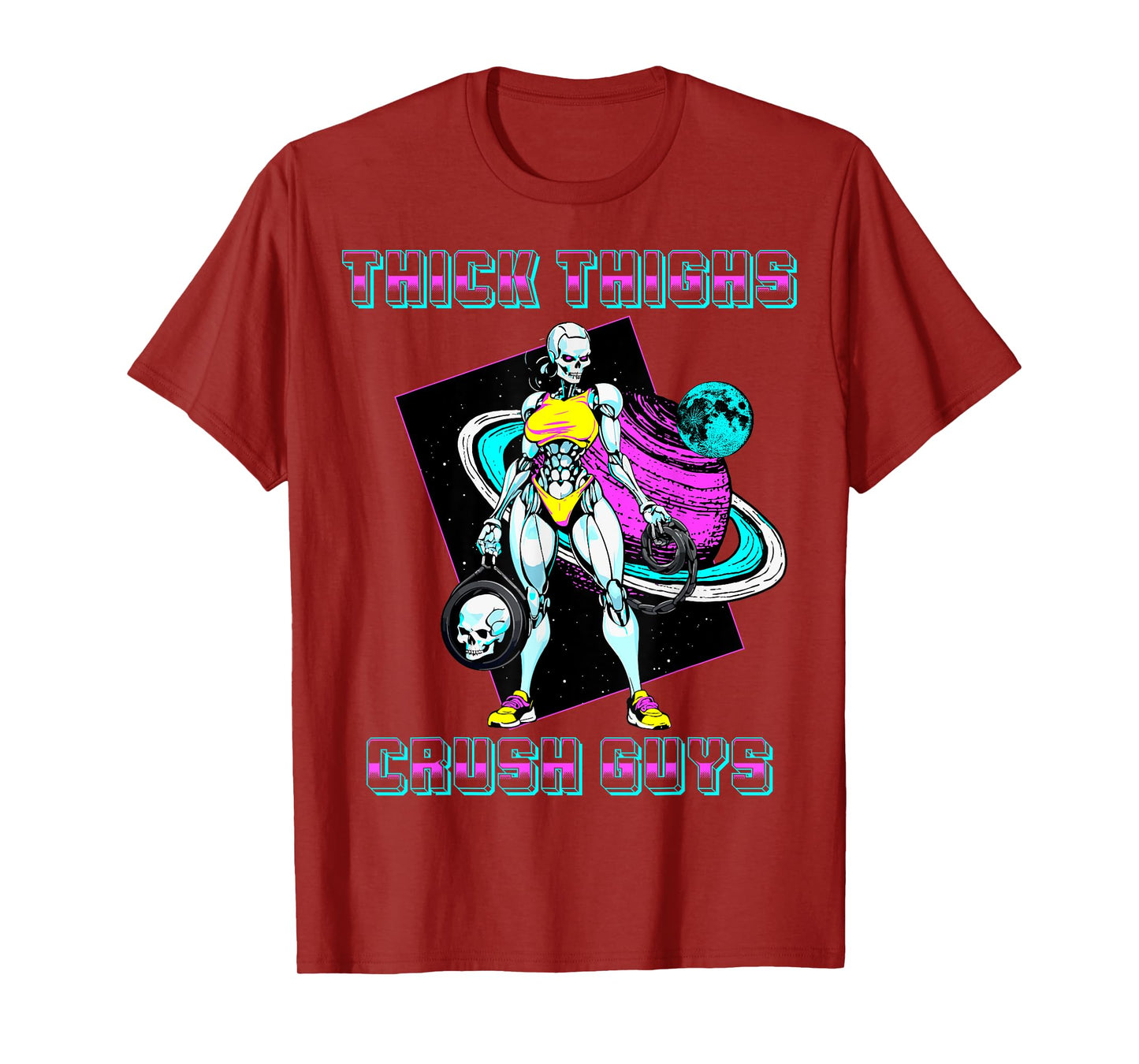 Thick Thighs Crush Guys Weightlifting Bodybuilding Gym T-Shirt