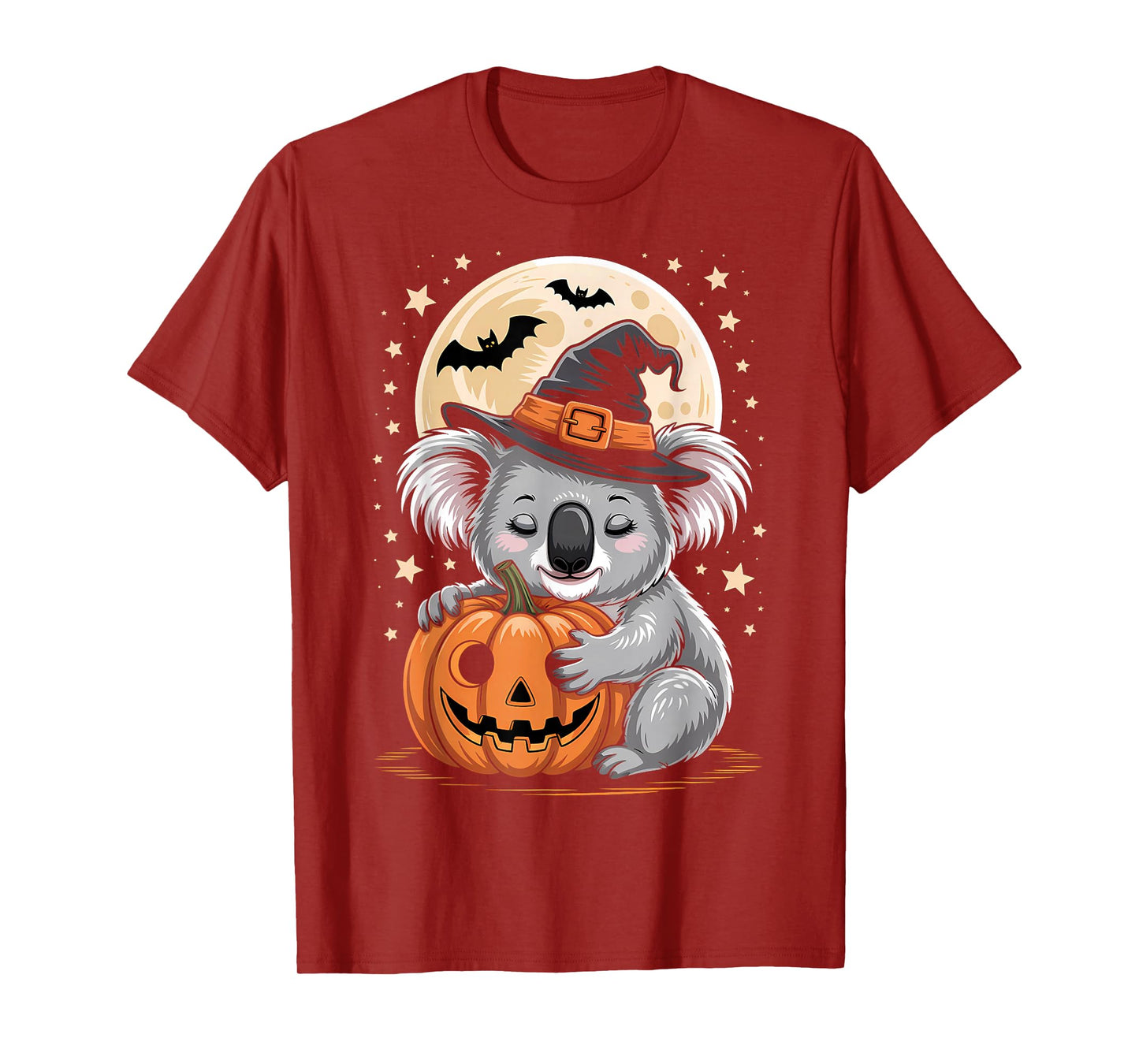 Halloween Koala Witch Hat Pumpkin Spooky T-Shirt