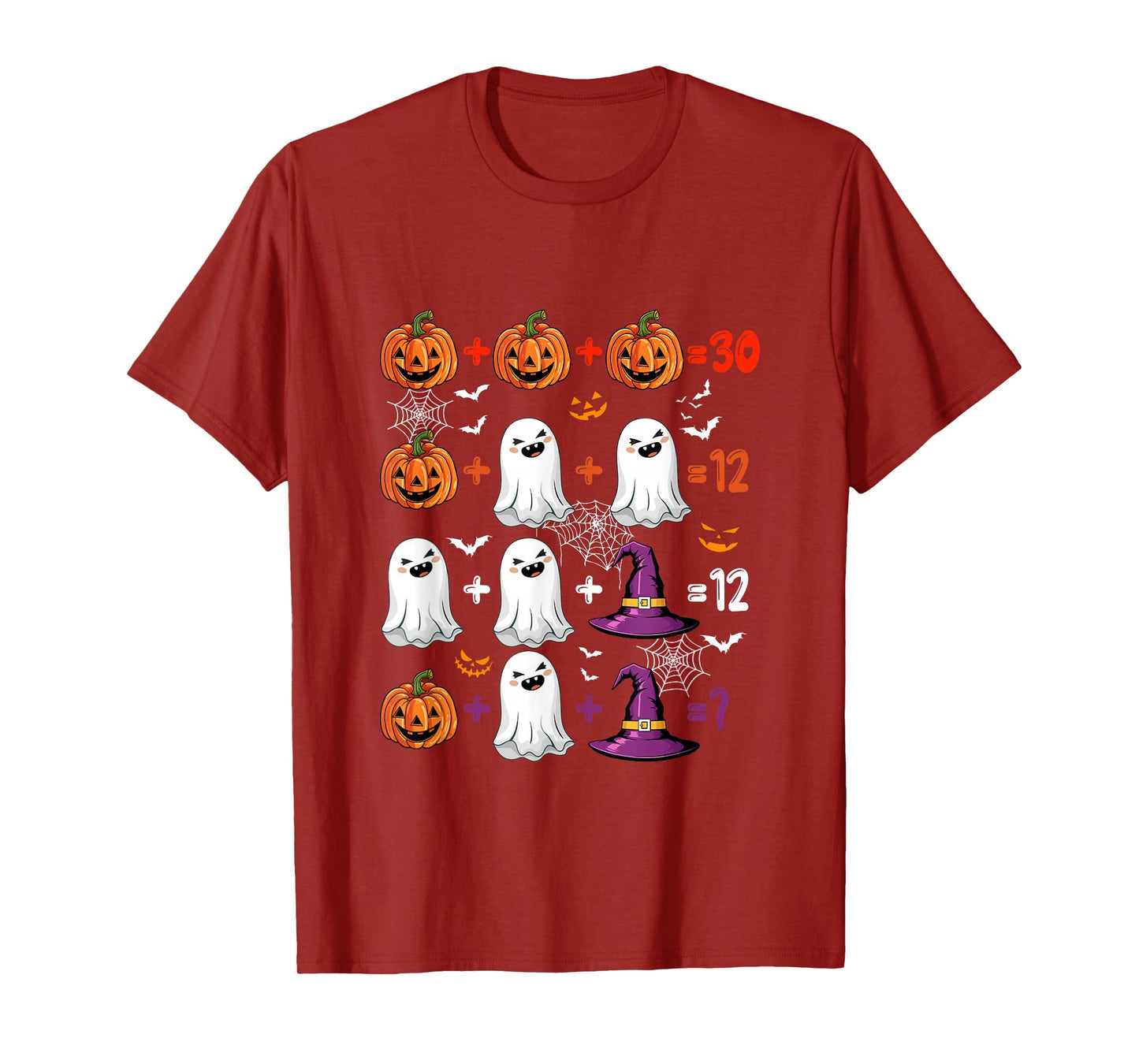 Halloween Quiz Math Witch Boo Carved Pumpkin Teacher Student T-Shirt